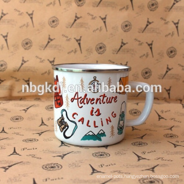 enamel white mugs Chinese style & new product mugs and cups